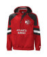 ფოტო #3 პროდუქტის Men's Red, Black Atlanta Hawks The Pro II Half-Zip Jacket