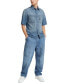 Фото #5 товара Men's Straight-Fit Slanted Double-Pocket Denim Button-Down Shirt