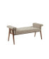 Mason 49.25"W Tufted Cushioned Armless Wooden Accent Bench with Key Arms