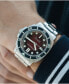ფოტო #2 პროდუქტის Men's Hull Diver Automatic Ombre Red with Silver-Tone Solid Stainless Steel Bracelet Watch 42mm