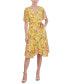 Women's Floral Chiffon Split-Sleeve Dress