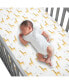 Signature Giraffe Organic Cotton Fitted Crib Sheet - White/Yellow