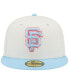 ფოტო #3 პროდუქტის Men's White and Light Blue San Francisco Giants Spring Color Two-Tone 59FIFTY Fitted Hat