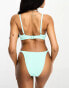 Peek & Beau Exclusive crinkle high waist bikini bottom in mint