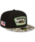 ფოტო #1 პროდუქტის Men's Black-Camouflage Seattle Seahawks 2021 Salute To Service 59FIFTY Fitted Hat