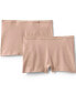 ფოტო #6 პროდუქტის Plus Size Comfort Knit Mid Rise Boyshort Underwear - 2 Pack