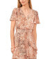 Фото #3 товара Women's Animal-Print Flutter Sleeve Tiered Midi Dress
