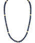 Men's Marine Star Blue Freshwater Pearl (8mm) & Diamond (1/4 ct. t.w.) Beaded 22" Necklace in 14k Gold-Plated Sterling Silver