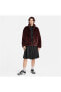 Фото #2 товара Women's Nike Sportswear Plush Burgundy Printed Faux Fur Jacket