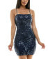 Juniors' Sequined Bow-Back Dress Синий, 13/14 - фото #4