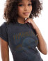 Фото #2 товара Wrangler shrunken band print t-shirt in faded black