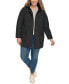 Фото #5 товара Women's Plus Size Drawstring-Hood Snap-Front Anorak Raincoat