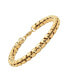 Men's 18K Gold Plated Stainless Steel Thick Round Box Link Bracelet