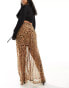 Фото #5 товара ASOS DESIGN Curve sheer maxi skirt in leopard print