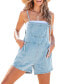 Women's Denim Square Neck Pocket Shortalls