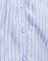 Vila sheer button through blouse in blue pin stripe