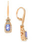 ფოტო #2 პროდუქტის Blueberry Tanzanite (3/4 ct. t.w.), Nude Diamond (1/2 ct. t.w.) and Chocolate Diamond (1/10 ct. t.w.) Earrings in 14k Rose Gold