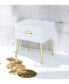 Denvor Night Table in White & Gold