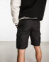 French Connection tech cargo shorts in black