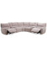 Фото #1 товара Deklyn 129" 7-Pc. Zero Gravity Fabric Sectional with 2 Power Recliners & 2 Consoles, Created for Macy's