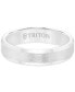 Фото #2 товара Men's White Tungsten Carbide Ring, Wedding Band (5mm)