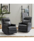 Marilia Genuine Leather Swivel Recliner with Nailhead Trims