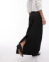 Topshop super high-waist technical maxi skirt in black