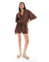 Фото #4 товара Esmee beach oversized beach playsuit in brown