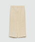 Women's Slit Detail Linen Skirt Желтый, 10 - фото #2