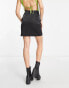 New Look Tall satin side split mini skirt in black