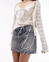 Topshop denim mini pelmet skirt in dirty blue