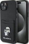 Karl Lagerfeld Karl Lagerfeld KLHCP15SSAPKCNPK iPhone 15 6.1" czarny/black hardcase Saffiano Cardslot Karl&Choupette Metal Pin