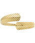 ფოტო #1 პროდუქტის Harlow Linear Texture Gold-Tone Stainless Steel Wrap Ring