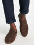 ASOS DESIGN loafers in brown faux suede with natural sole