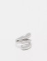 Фото #2 товара ASOS DESIGN ring with molten wrap design in silver tone