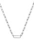 ფოტო #2 პროდუქტის EFFY® Diamond Oval Link Paperclip 18" Chain Necklace (1/8 ct. t.w.) in Sterling Silver