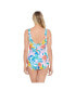 ფოტო #3 პროდუქტის Women's ShapeSolver Ruffle Neck Girl Leg One-Piece Swimsuit