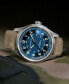 ფოტო #7 პროდუქტის Men's Swiss Automatic Khaki Field Brown Leather Strap Watch 42mm