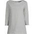 Women's 3/4 Sleeve Heavyweight Jersey Boatneck Button Back Tunic