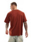 Jack & Jones oversized t-shirt with originals logo in rust