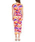 Women's Printed Faux-Wrap Midi Dress