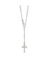ფოტო #1 პროდუქტის Sterling Silver Rhodium-plated Polished Rosary Pendant Necklace 21"