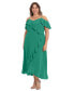 ფოტო #2 პროდუქტის Plus Size Ruffled Cold-Shoulder Maxi Dress