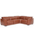 Фото #1 товара Lexanna 4-Pc. Leather Sectional with 2 Power Motion Recliners, Created for Macy's