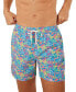 Фото #4 товара Men's The Tropical Bunches Quick-Dry 5-1/2" Swim Trunks with Boxer-Brief Liner