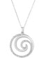 ფოტო #1 პროდუქტის Diamond Spiral 18" Pendant Necklace (1/4 ct. t.w.) in Sterling Silver