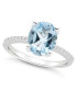 Фото #1 товара Кольцо Macy's Sky Blue Topaz and Diamond Floral Symphony