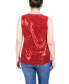 Petite Sleeveless Sequined Tank with Combo Banding Top