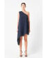 ფოტო #1 პროდუქტის Women's Shoulder Pin tucked Asymmetrical Mini Dress