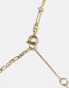 ALDO 2 pack gold plated delicate necklaces with faux pearl detail in gold